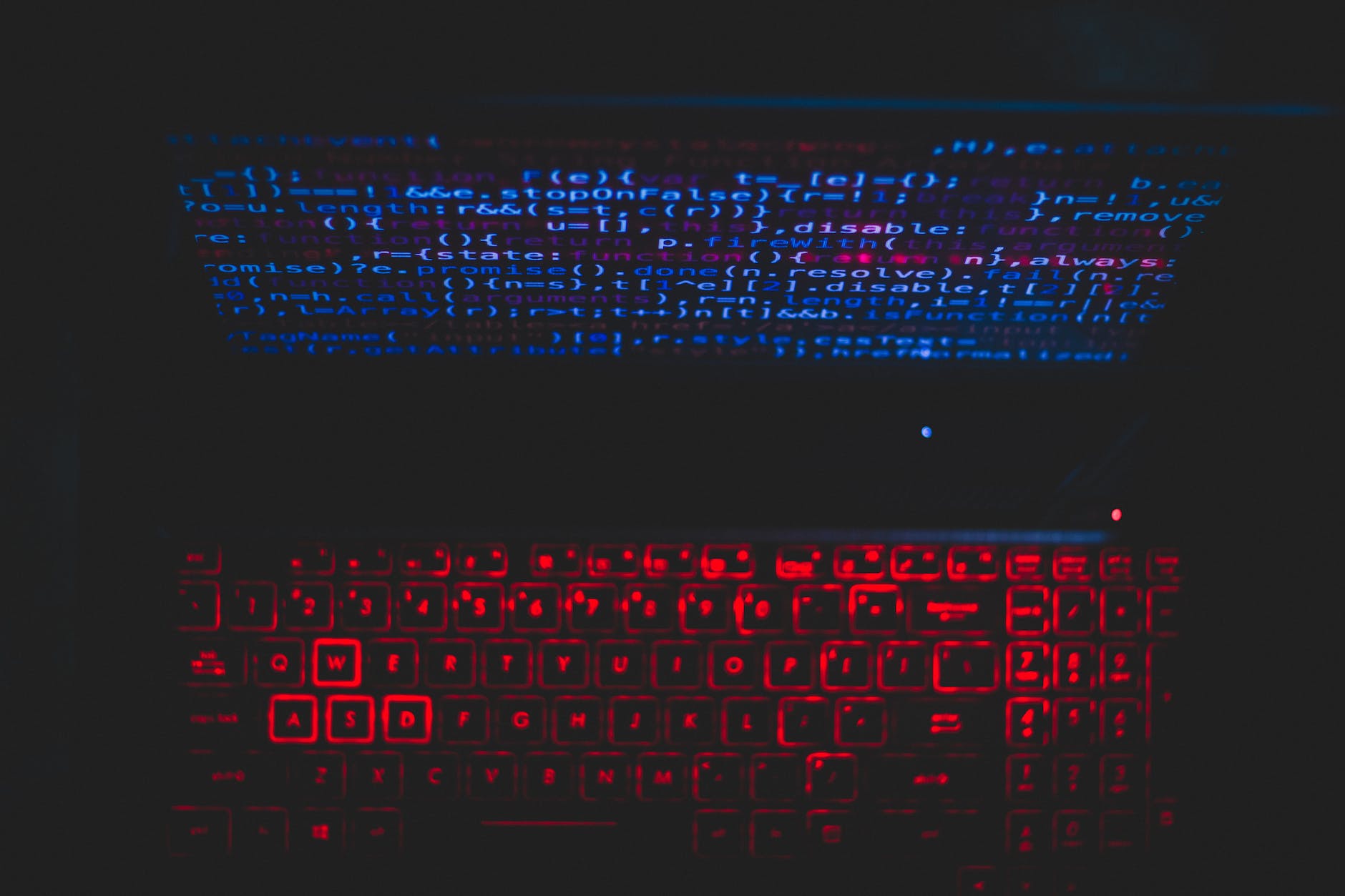 blue and red light from computer Photo by Rahul Pandit on <a href="https://www.pexels.com/photo/blue-and-red-light-from-computer-1933900/" rel="nofollow">Pexels.com</a>